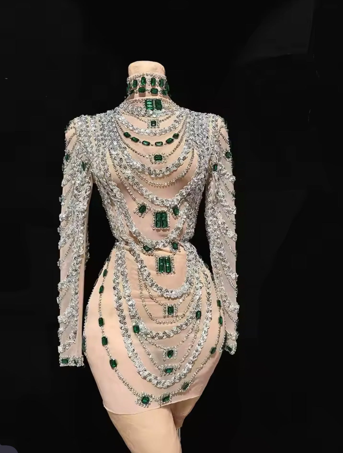 Women Luxury Sexy Turtleneck Sequins Diamonds Bodycon Mini Dress Evening Party Costume Bar Nightclub Stage Performance Clothing