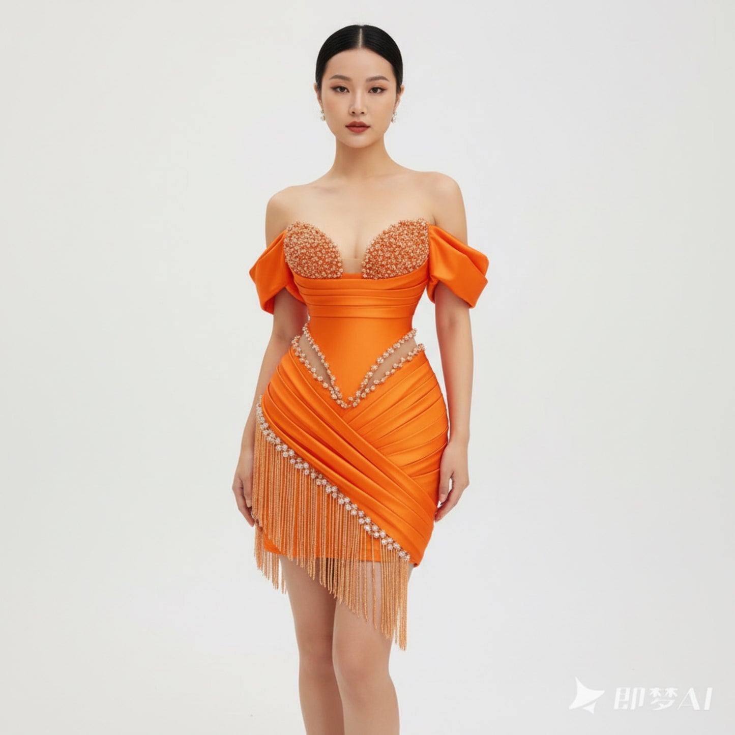 Glimmer Chic Tassel OffShoulder Sweetheart Cocktail  Prom Dresses