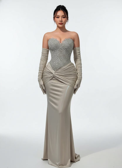 Dubai Crystals Strapless Evening Gowns  Bridal Dreams
