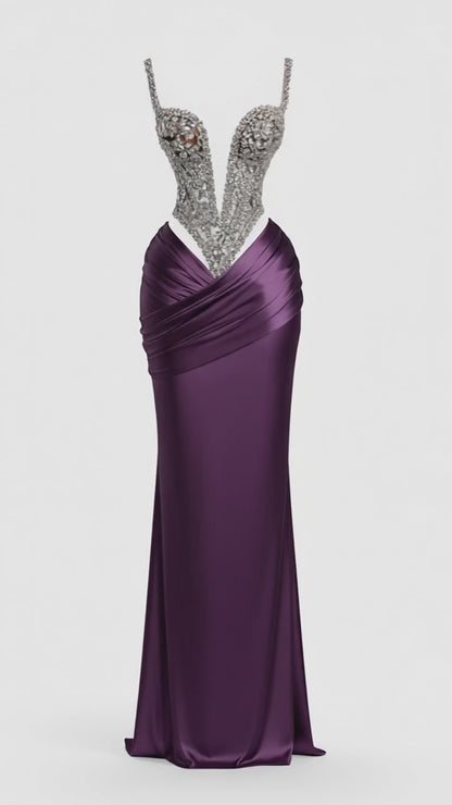 Charming Straps Evening Dresses for Women Rhinestones Pageant Celebrity Dresses Gala